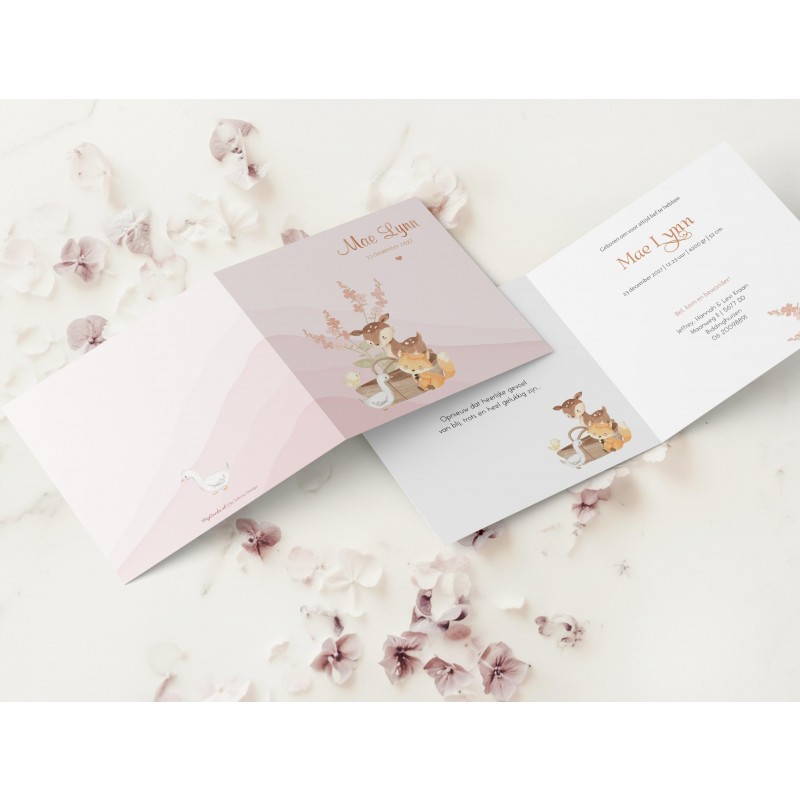 Geboortekaartje Bos diertjes