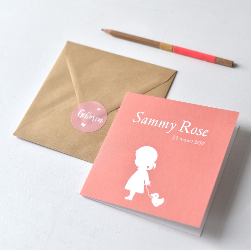 Geboortekaartje DIY silhouet  | Sammy Rose