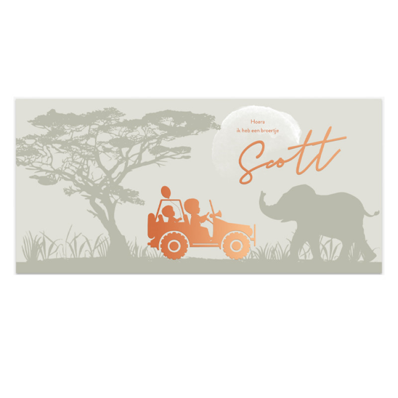 Geboortekaartje Folie kaartje safari