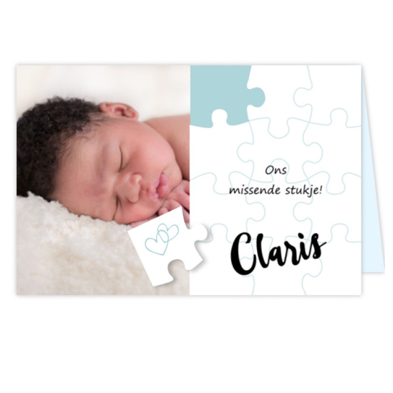 Geboortekaartje Fotokaartje puzzelstukje