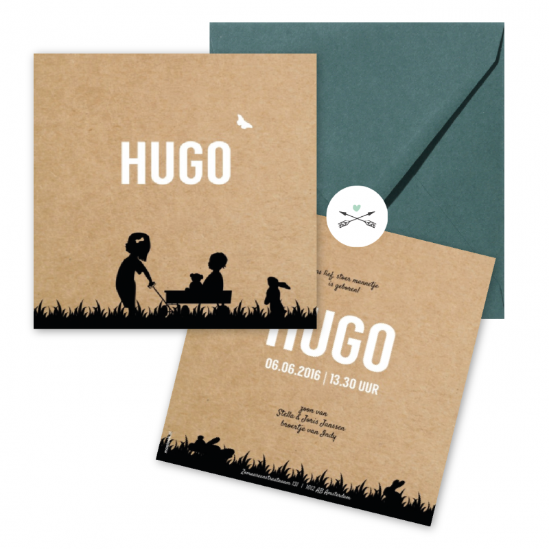 Geboortekaartje Geboortekaart - Hugo