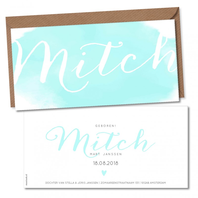 Geboortekaartje Geboortekaart - Mitch Geboortekaartje Geboortekaart - Mitch
