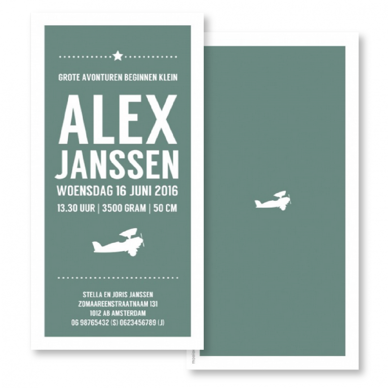Geboortekaartje Geboortekaartje - Alex Geboortekaartje Geboortekaartje - Alex