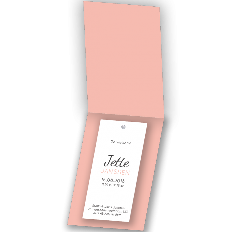 Geboortekaartje Label kaart Jette