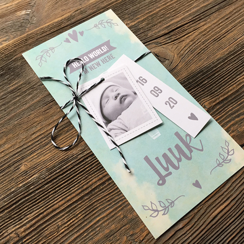 Geboortekaartje Met DIY labelkaartjes