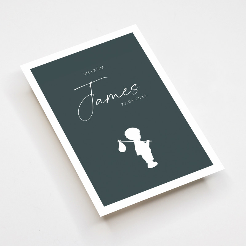 Geboortekaartje Minimalistisch silhouet Geboortekaartje Minimalistisch silhouet