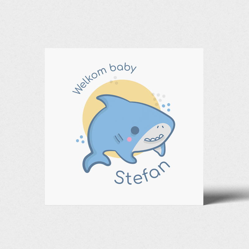 Geboortekaartje Stoere haai