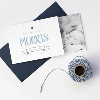 Geboortekaartje DIY confetti en foto