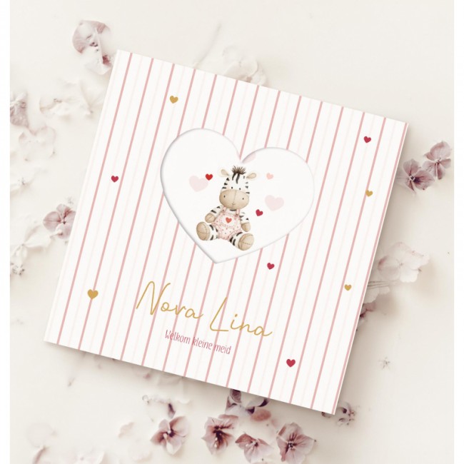 Geboortekaartje Geboortekaart meisje zebra