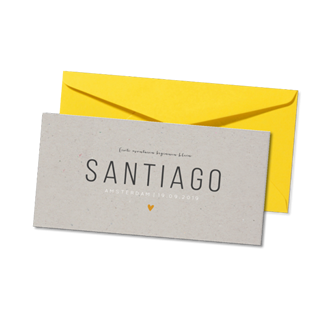 Geboortekaartje Geboortekaart - Santiago