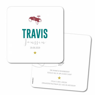 Geboortekaartje Geboortekaart - Travis