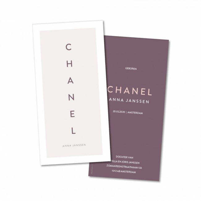 Geboortekaartje Geboortekaartje Chanel