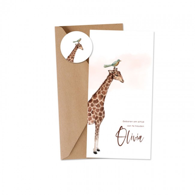 Geboortekaartje Geboortekaartje giraf