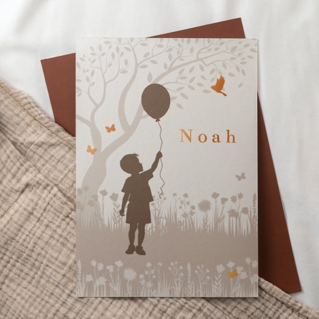 Geboortekaartje jongetje en ballon