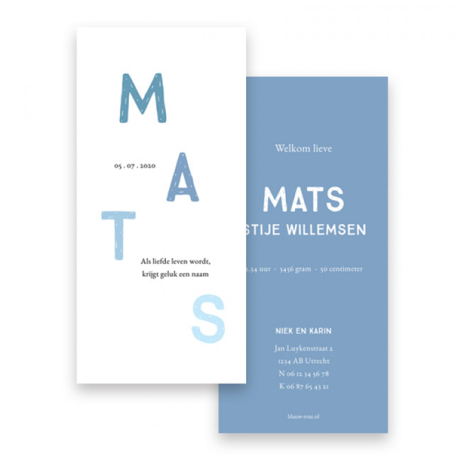 Geboortekaartje Mats