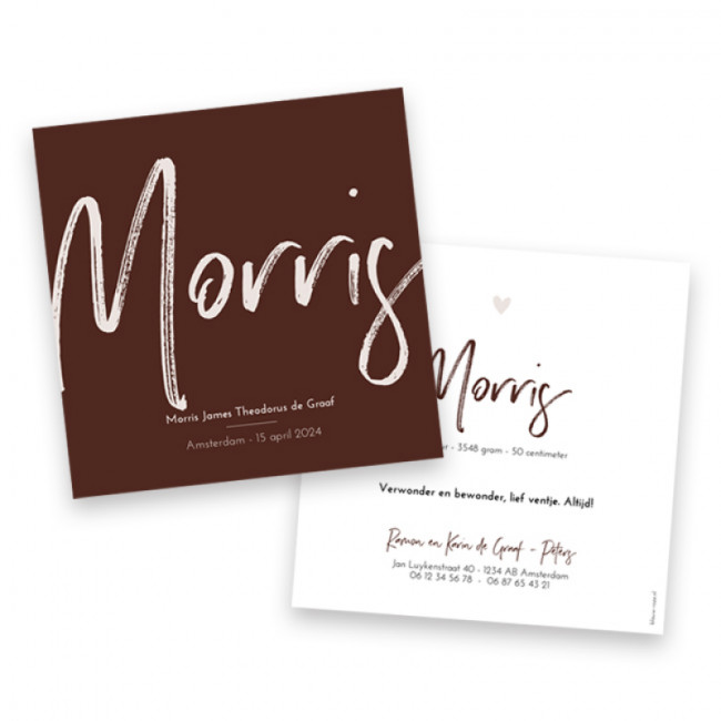 Geboortekaartje Morris