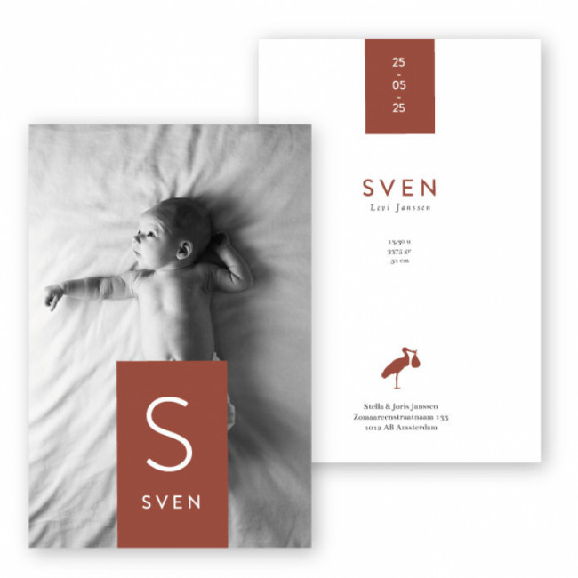 Geboortekaartje Sven