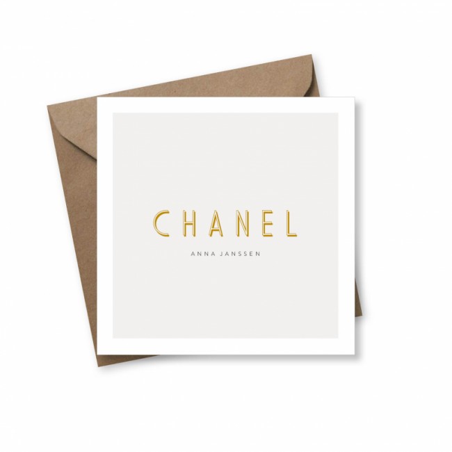 Geboortekaartje Typografisch Chanel