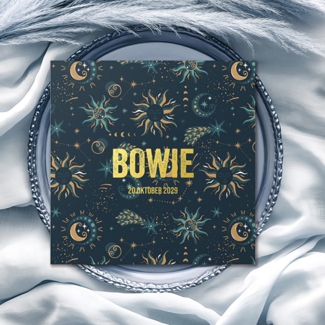 Geboortekaartje zon, maan en sterren